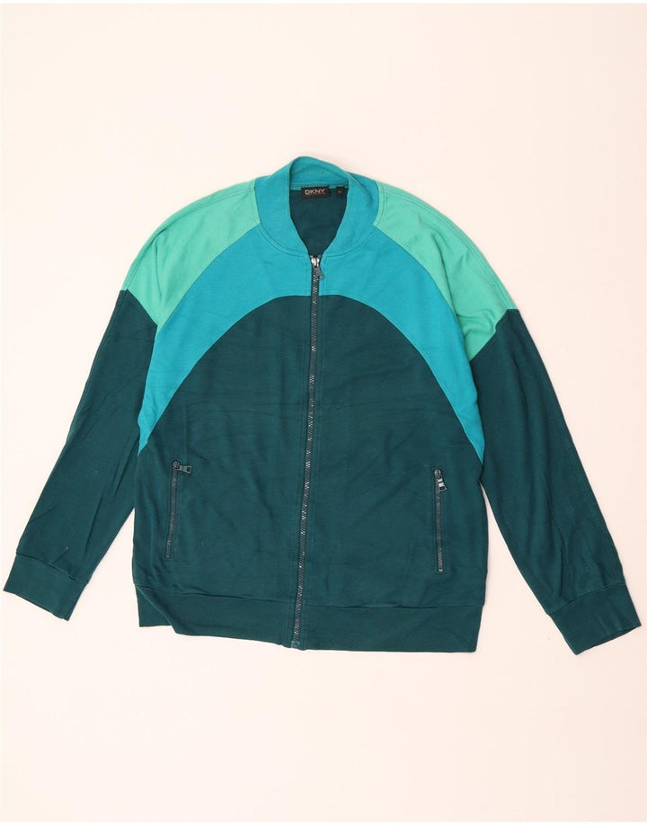 Dkny Mens Treino Top Jaqueta Verde Médio Algodão Colourblock
