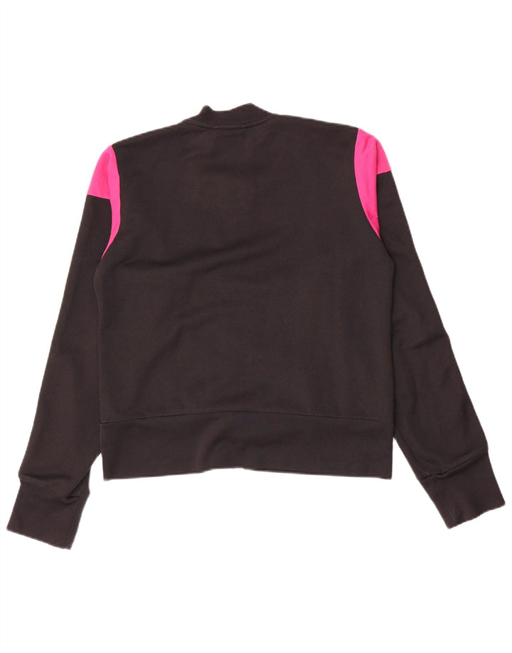 Adidas Womens Tracksuit Top Jacket UK 12 Médio Preto Colourblock Algodão