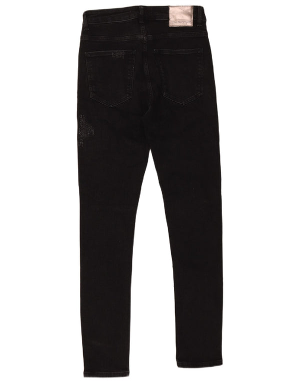Zara Mens Skinny Jeans EU 38 Pequeno W30 L30 Algodão Preto