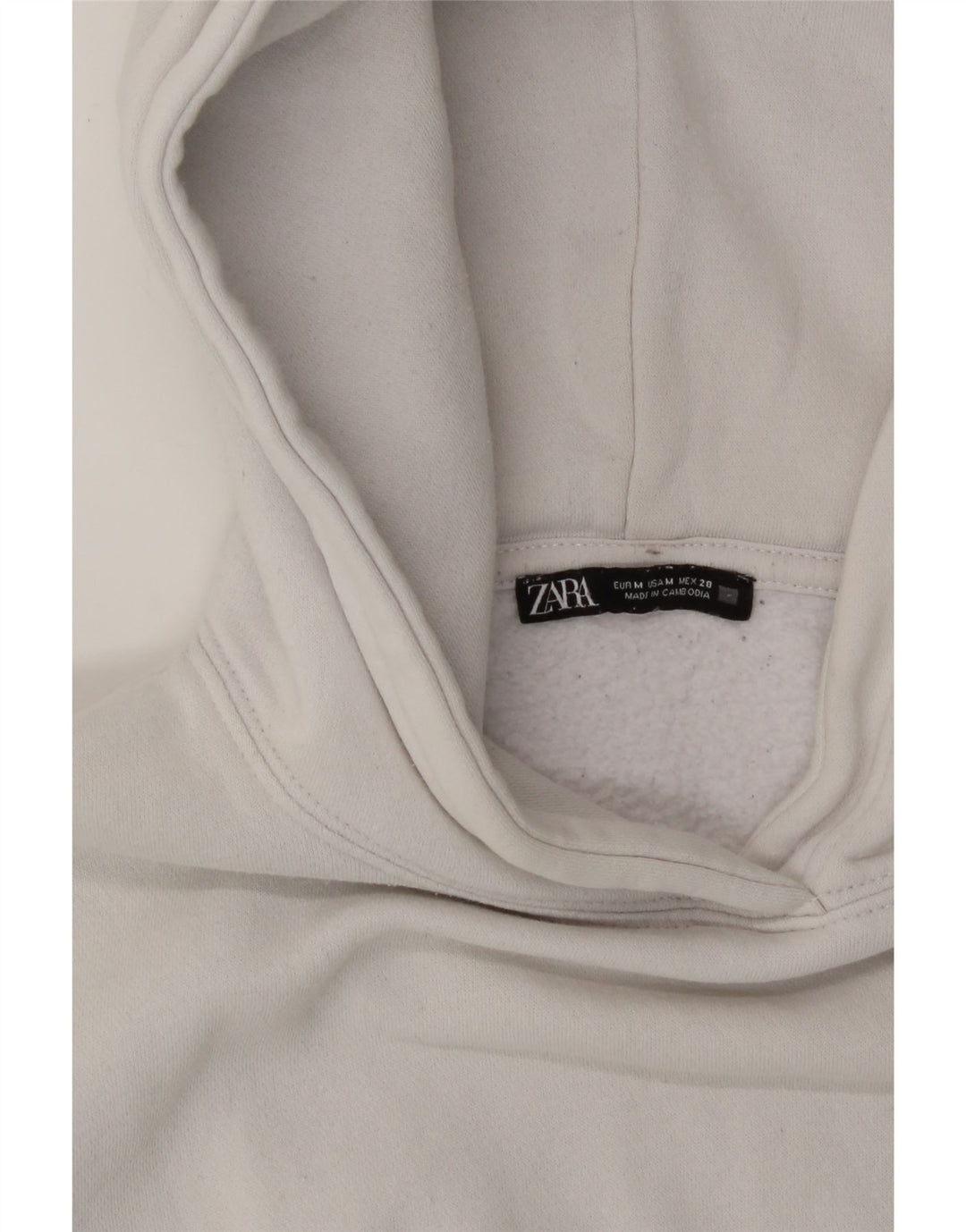 ZARA Womens Oversized Hoodie Jumper UK 14 Medium Grey Cotton Vintage Zara and Second-Hand Zara from Messina Hembry 