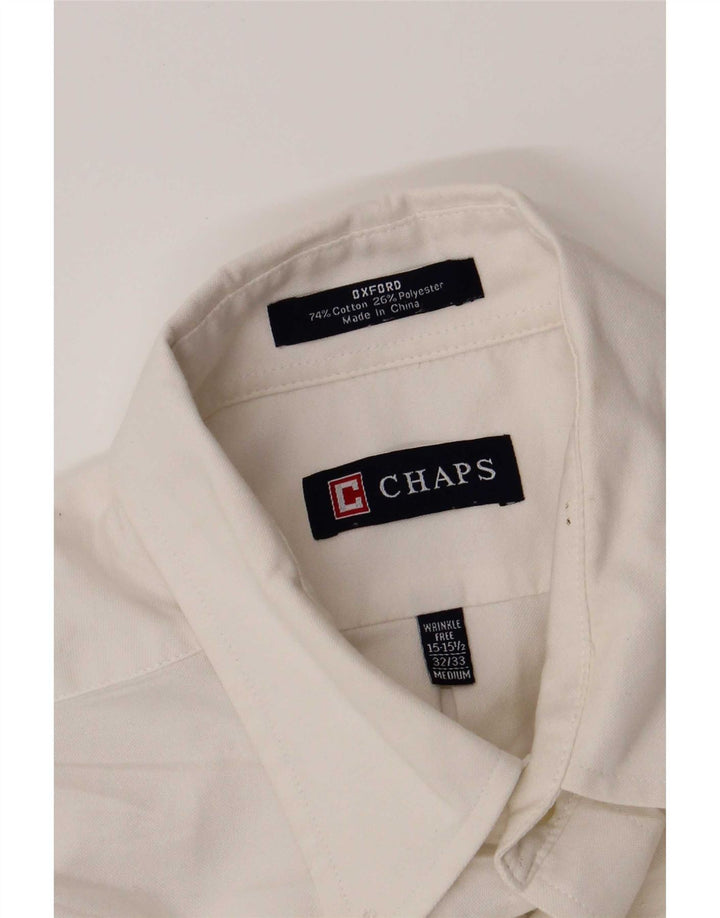 Camisa masculina Chaps tamanho 15 1/2 algodão branco médio