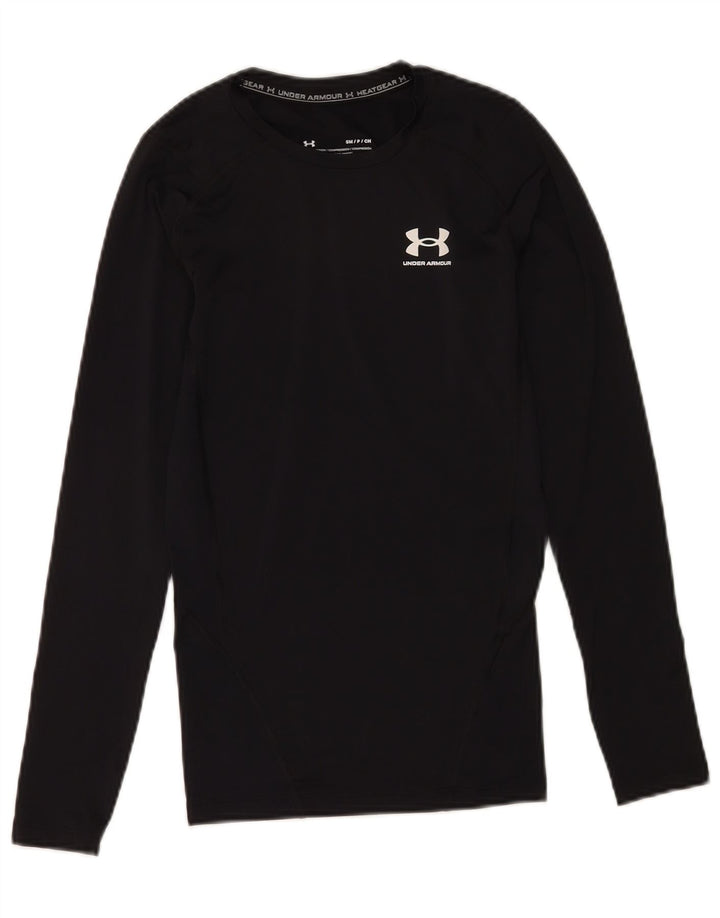 Under Armour Womens Heat Gear Top Manga Longa UK 10 Pequeno Poliéster Preto