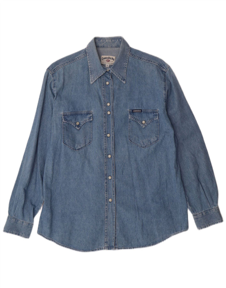 Camisa jeans feminina CARRERA UK 16 grande azul