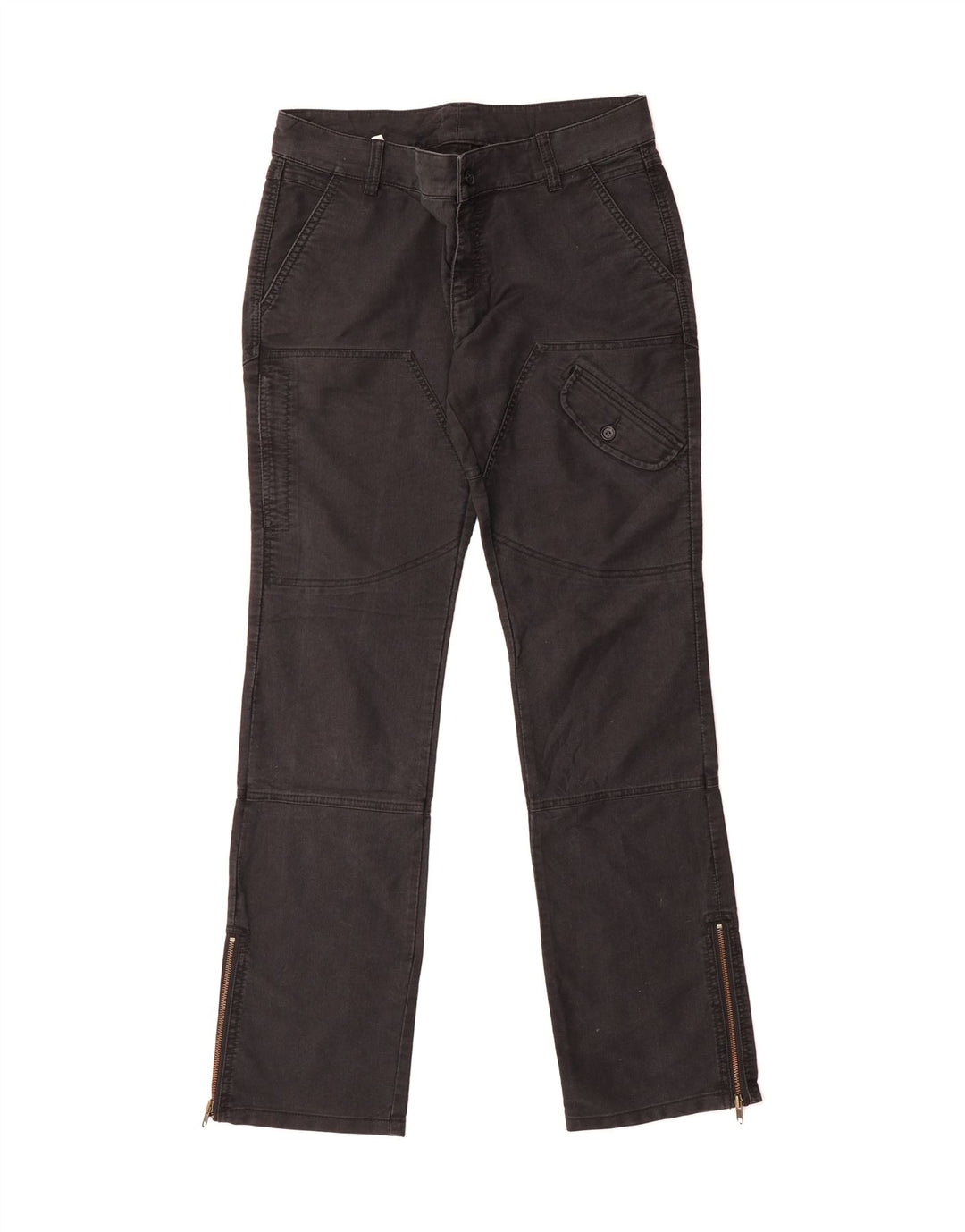 BENETTON Mens Straight Cargo Trousers IT 46 Small W26 L34 Grey Cotton Vintage Benetton and Second-Hand Benetton from Messina Hembry 