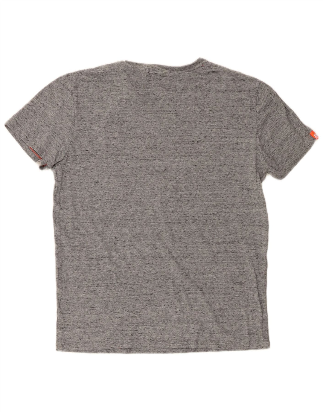 Camiseta masculina Superdry Top grande algodão manchado cinza