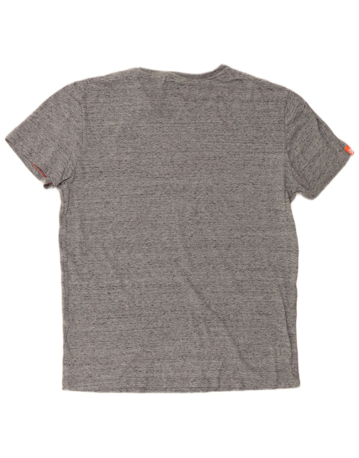 Camiseta masculina Superdry Top grande algodão manchado cinza