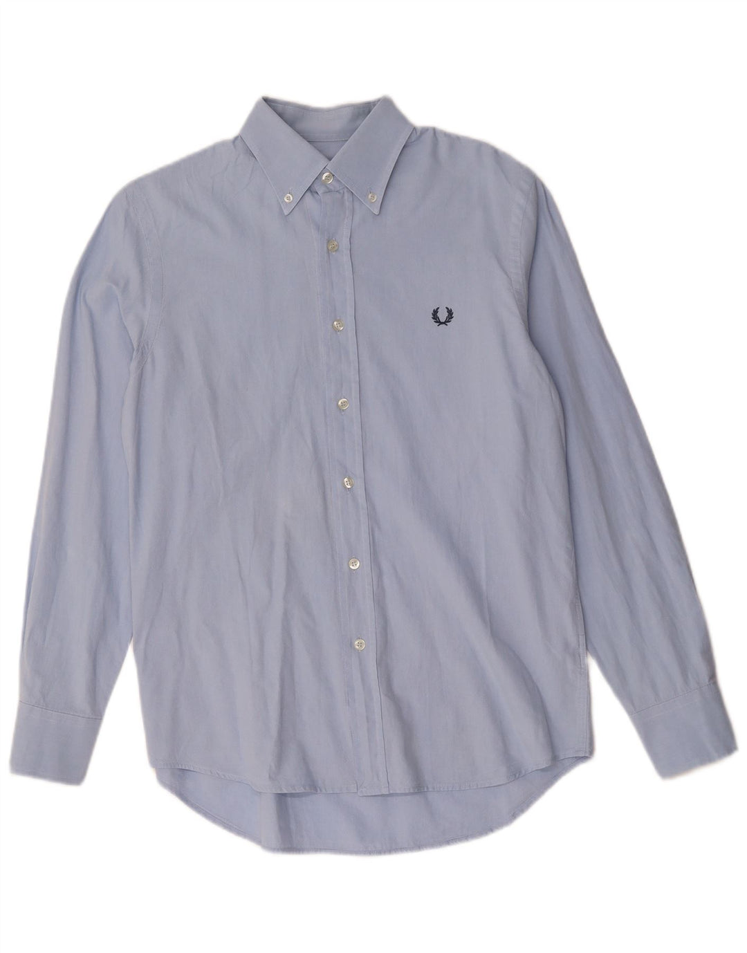 FRED PERRY Camisa masculina slim fit de algodão azul médio