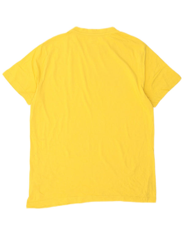 Polo Ralph Lauren Mens Custom Fit Camiseta Top Grande Algodão Amarelo