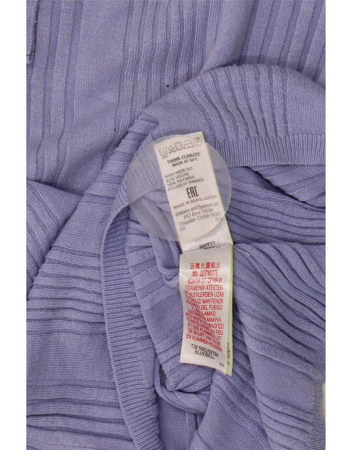 Suéter feminino Marks & Spencer de manga curta com gola redonda Reino Unido 14 Médio B