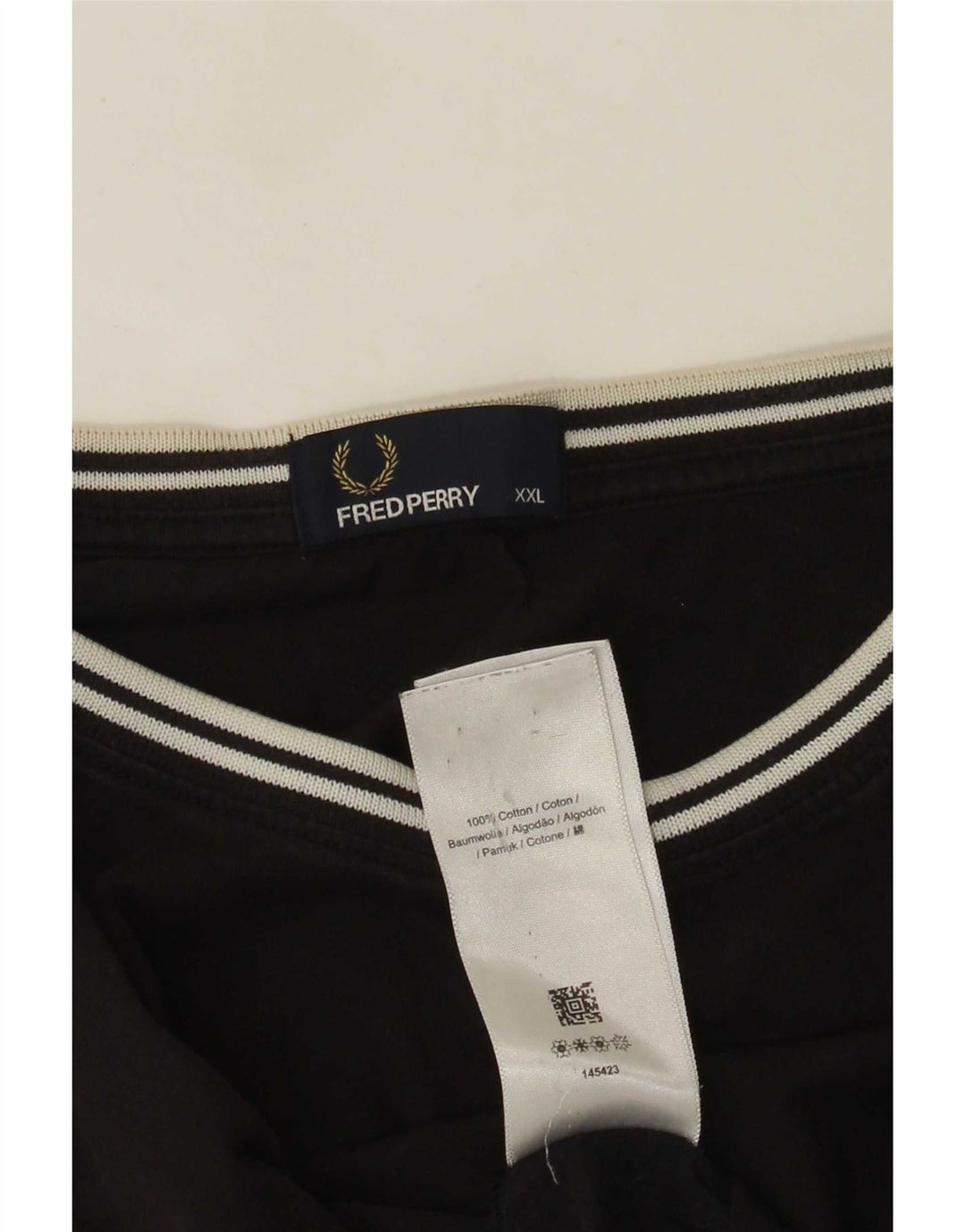 Camiseta masculina Fred Perry Top 2XL algodão preto