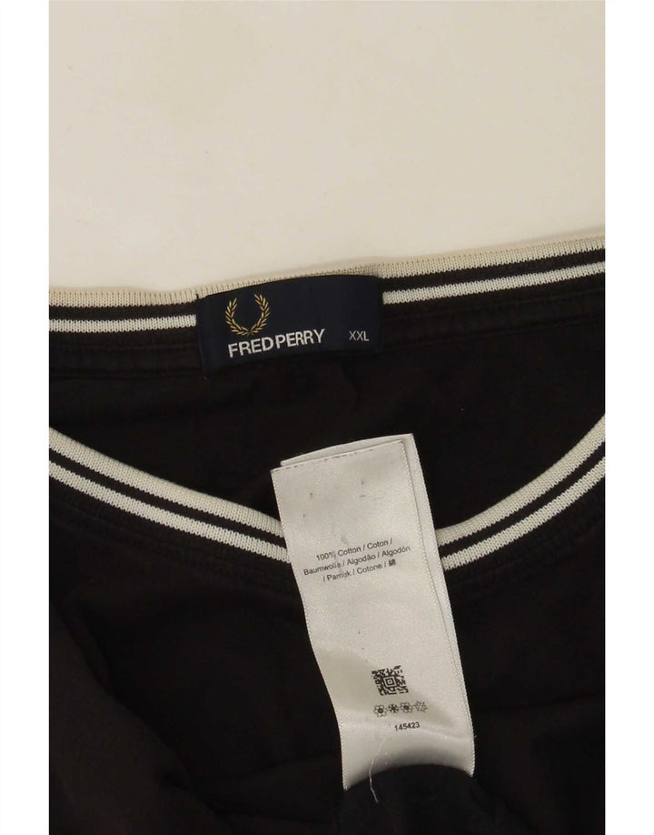 Camiseta masculina Fred Perry Top 2XL algodão preto
