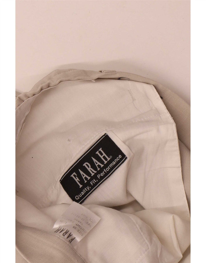 Calça casual reta masculina Farah W38 L26 poliéster bege