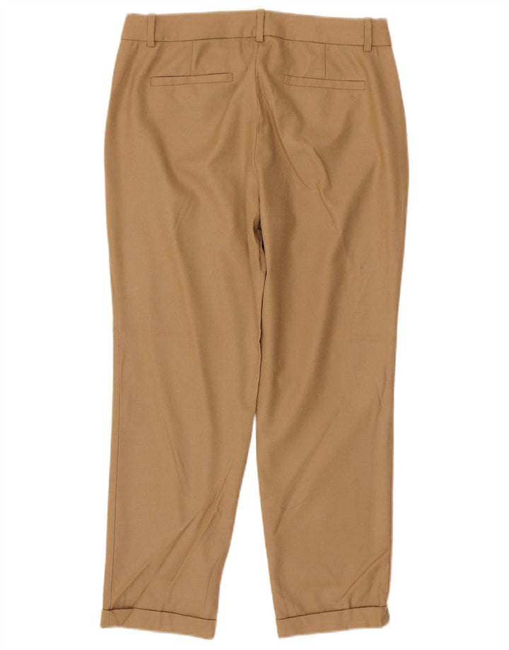 Calça capri feminina J. CREW reta US 4 pequena W30 L26 lã bege