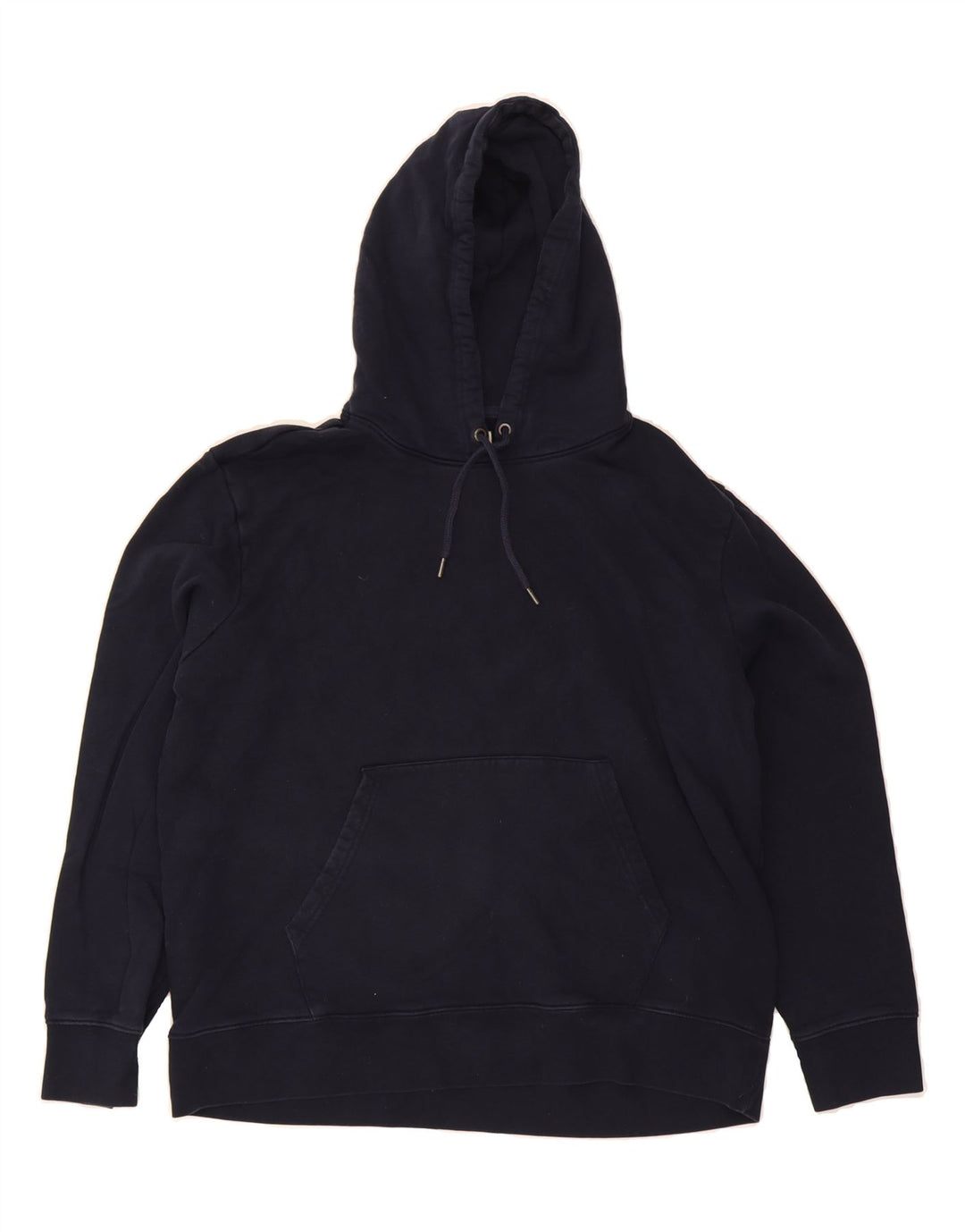 MARKS & SPENCER Womens Hoodie Jumper UK 18 XL Navy Blue Cotton Vintage Marks & Spencer and Second-Hand Marks & Spencer from Messina Hembry 