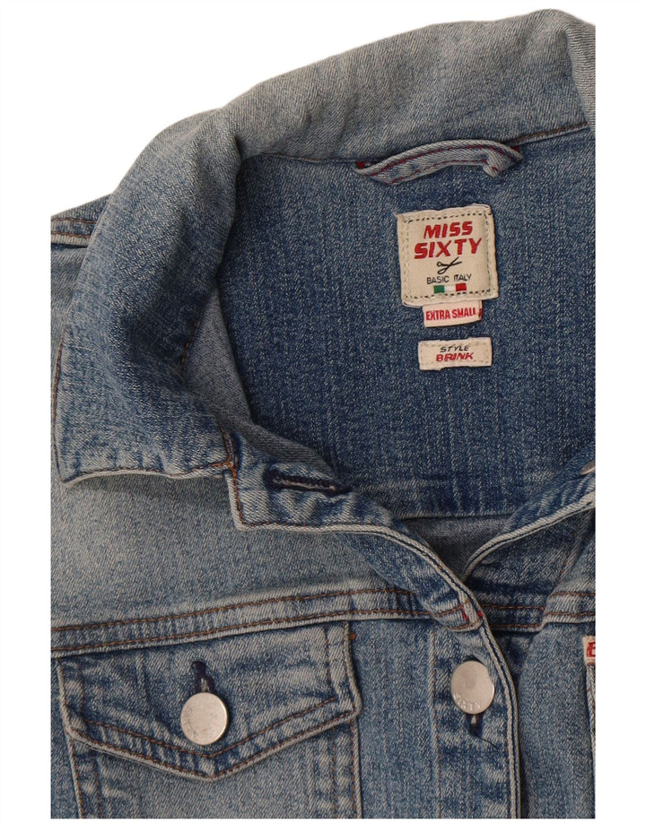 Jaqueta jeans feminina Miss Sixty UK 6 XS azul algodão