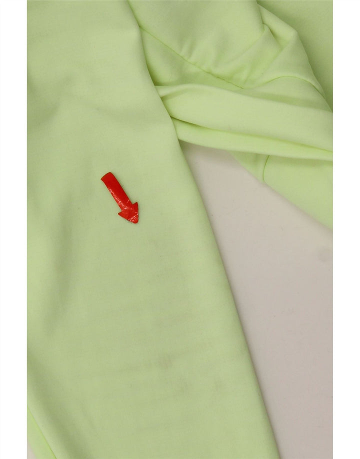 Nike Womens Dri Fit Zip Neck Pullover Treino Top UK 14 Médio Verde