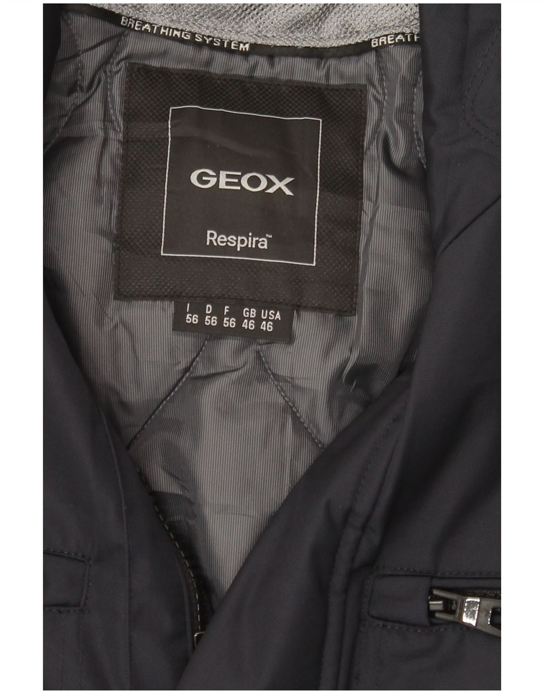 Jaqueta utilitária masculina GEOX RESPIRA UK 46 3XL azul marinho