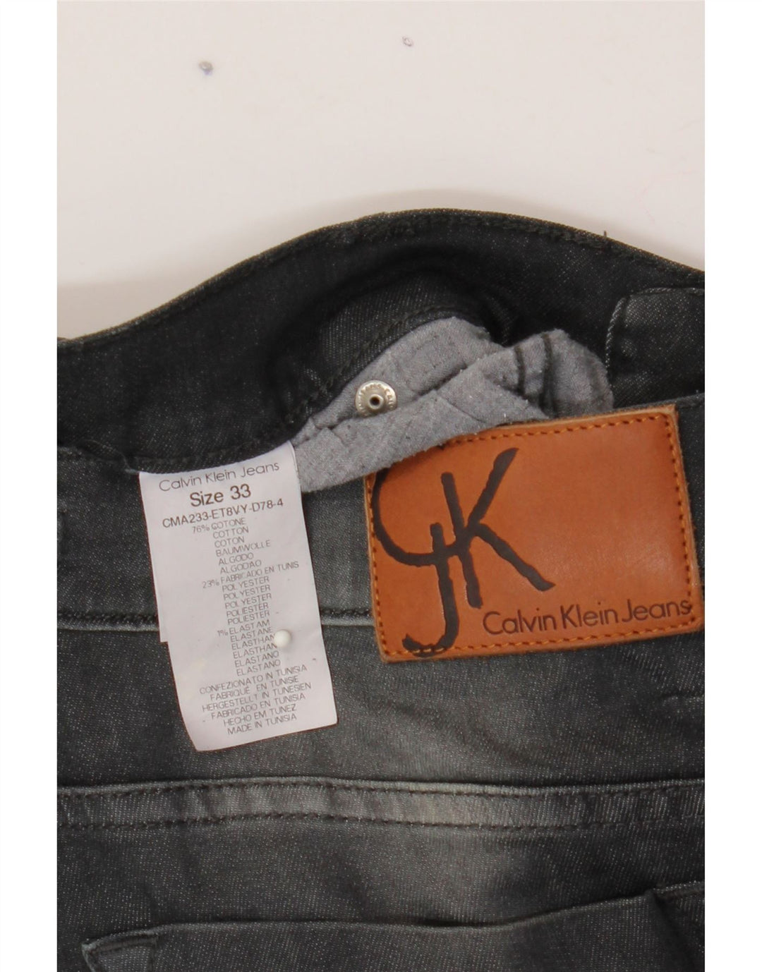 CALVIN KLEIN Womens Slim Jeans W33 L33 Grey Cotton Vintage Calvin Klein and Second-Hand Calvin Klein from Messina Hembry 