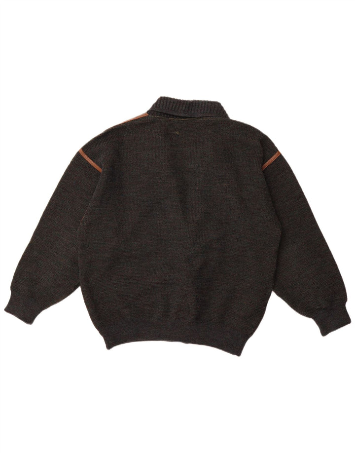 Suéter cardigã masculino Marz com peito duplo EU 52 lã manchada cinza grande