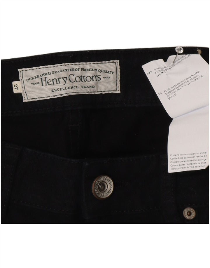 Calça jeans reta feminina Henry Cottons W27 L30 algodão preto