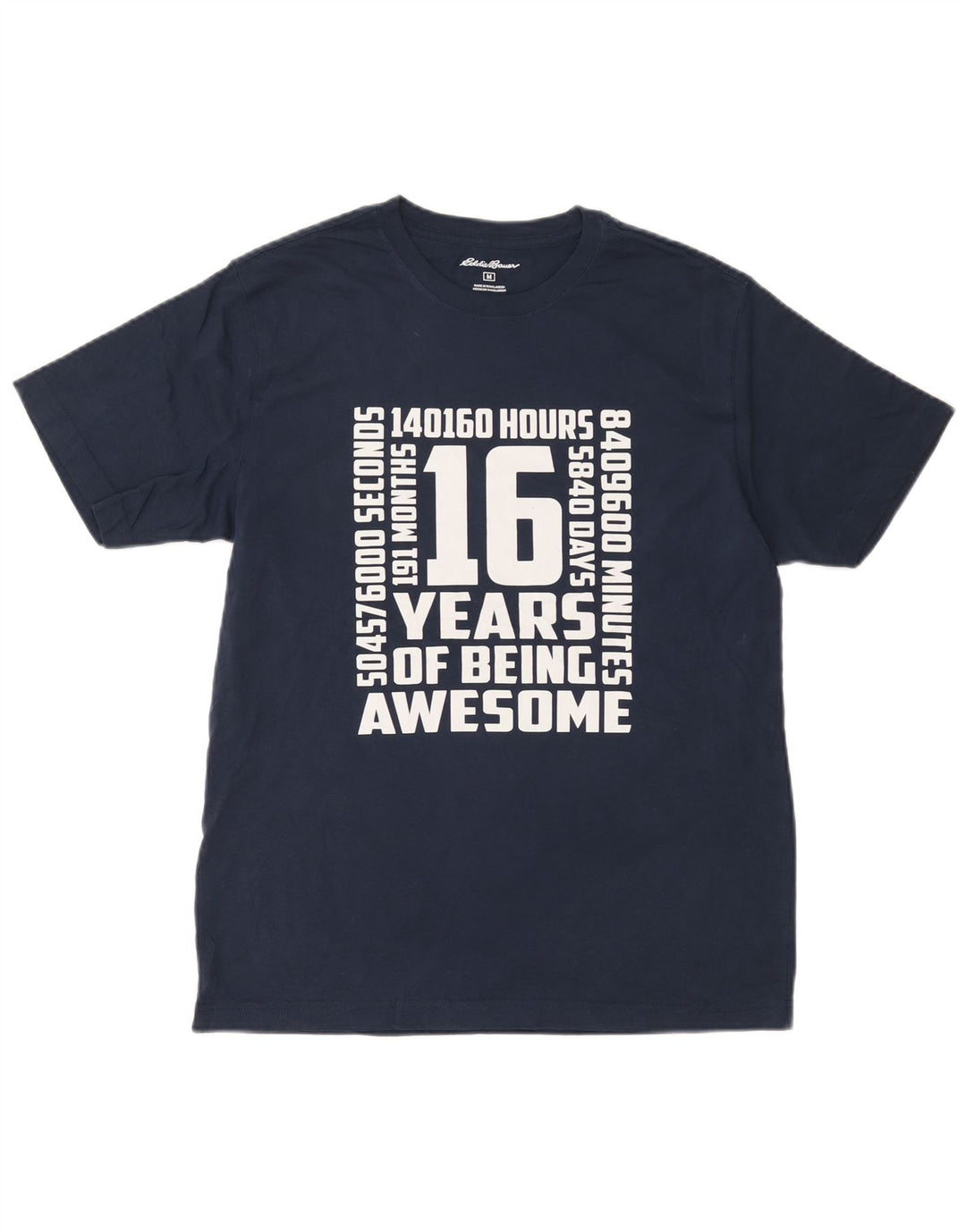 Camiseta gráfica masculina Eddie Bauer Top médio algodão azul marinho