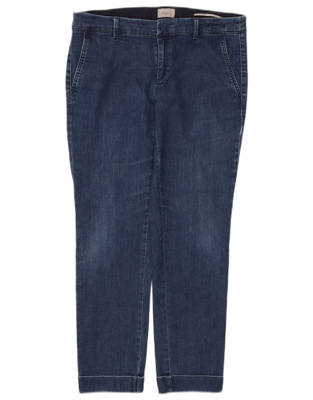 Marella Jeans Slim Feminino UK 12 Médio W32 L27 Azul Algodão