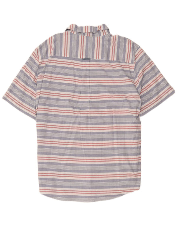 Camisa masculina de manga curta Chaps 2XL algodão listrado multicolorido