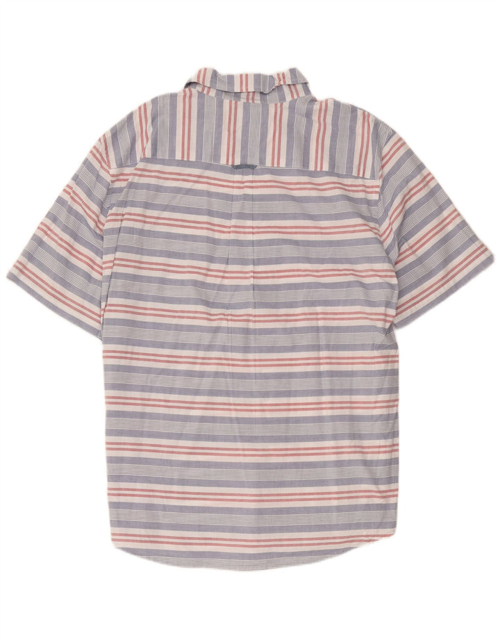 Camisa masculina de manga curta Chaps 2XL algodão listrado multicolorido