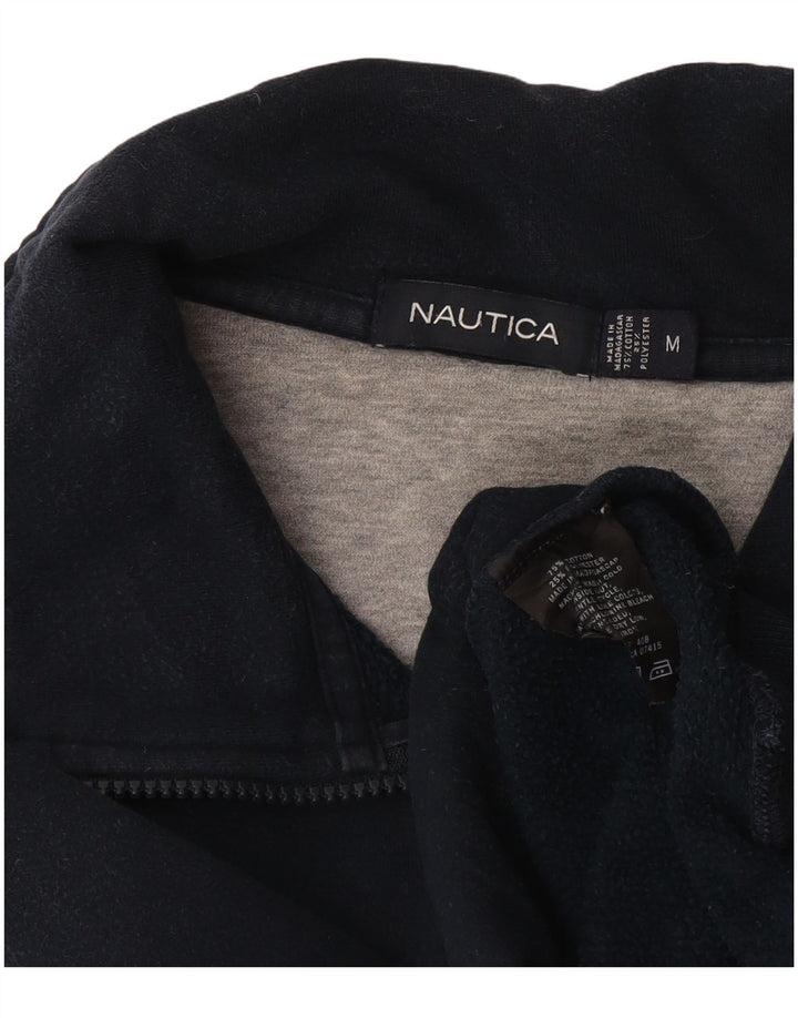 Nautica moletom masculino com zíper e gola alta algodão azul marinho médio