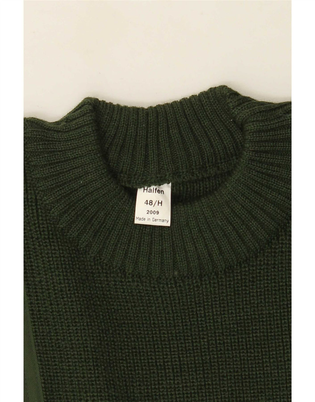 Suéter masculino Halfen com gola redonda IT 48 lã colorblock verde médio