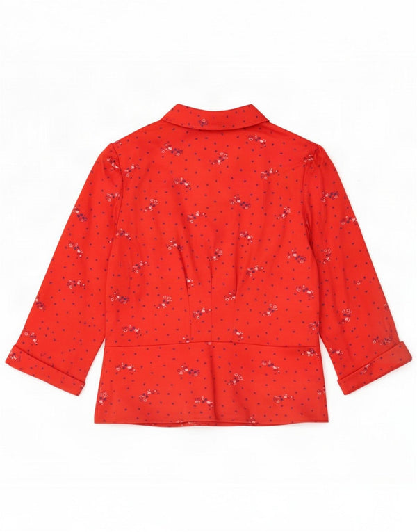 Blusa feminina vintage manga 3/4 IT 44 Floral vermelho médio