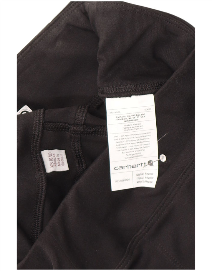 Leggings regulares femininos Carhartt EUA 0/2 XS preto nylon