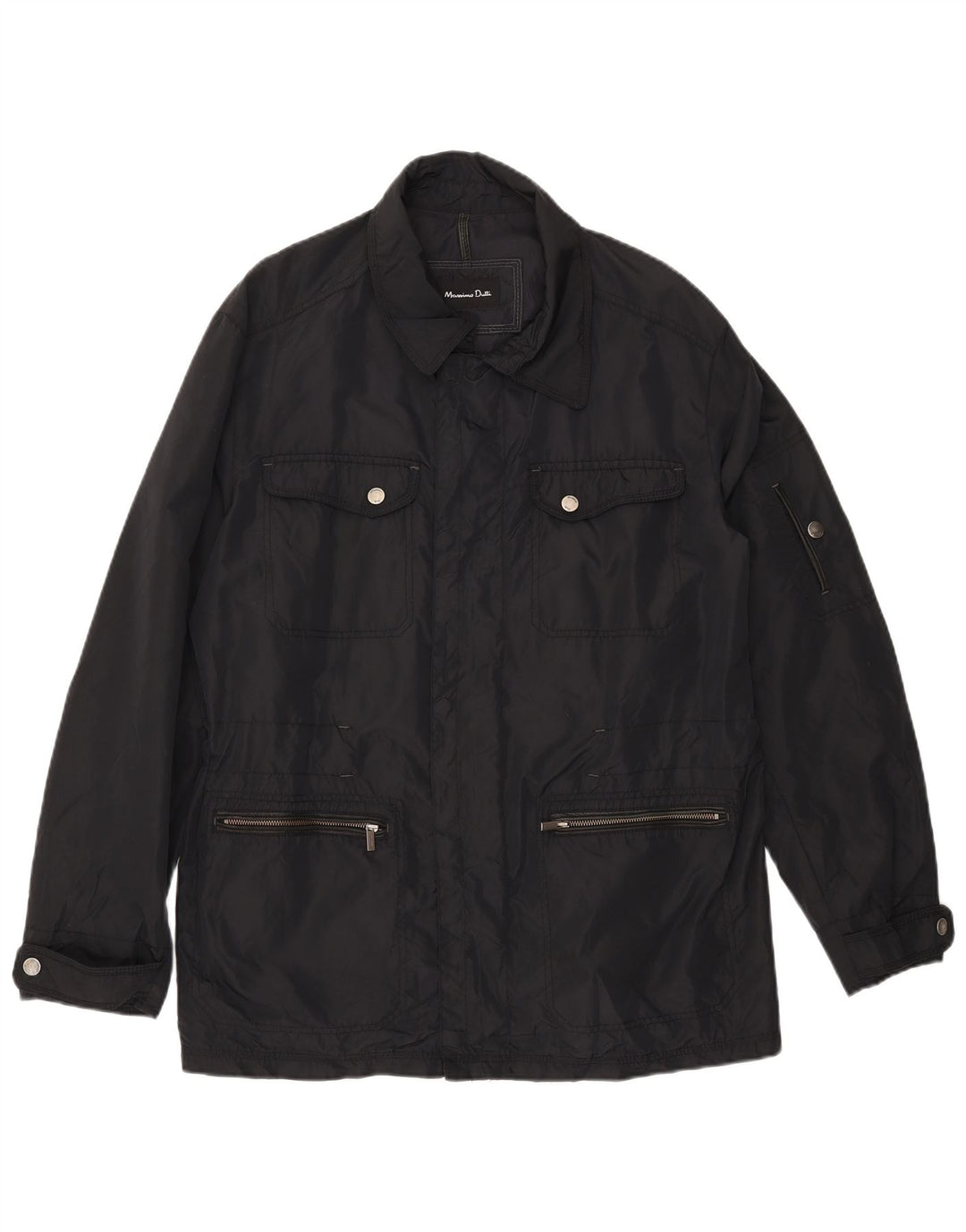 Jaqueta utilitária masculina MASSIMO DUTTI Reino Unido 42 XL preto nylon