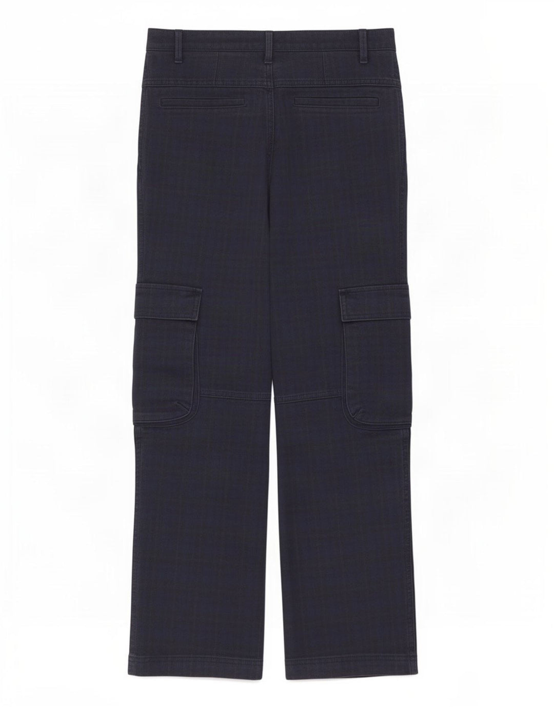 Calça cargo reta feminina Zara médio W28 L28 azul marinho xadrez
