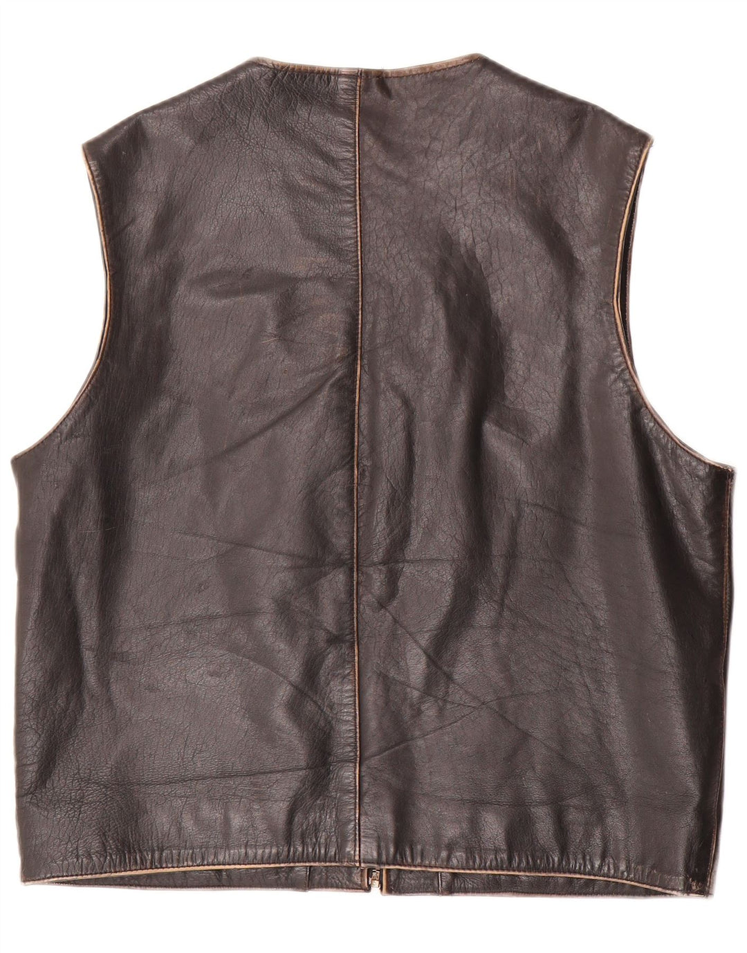 Colete masculino de couro Conbipel UK 40 grande couro marrom