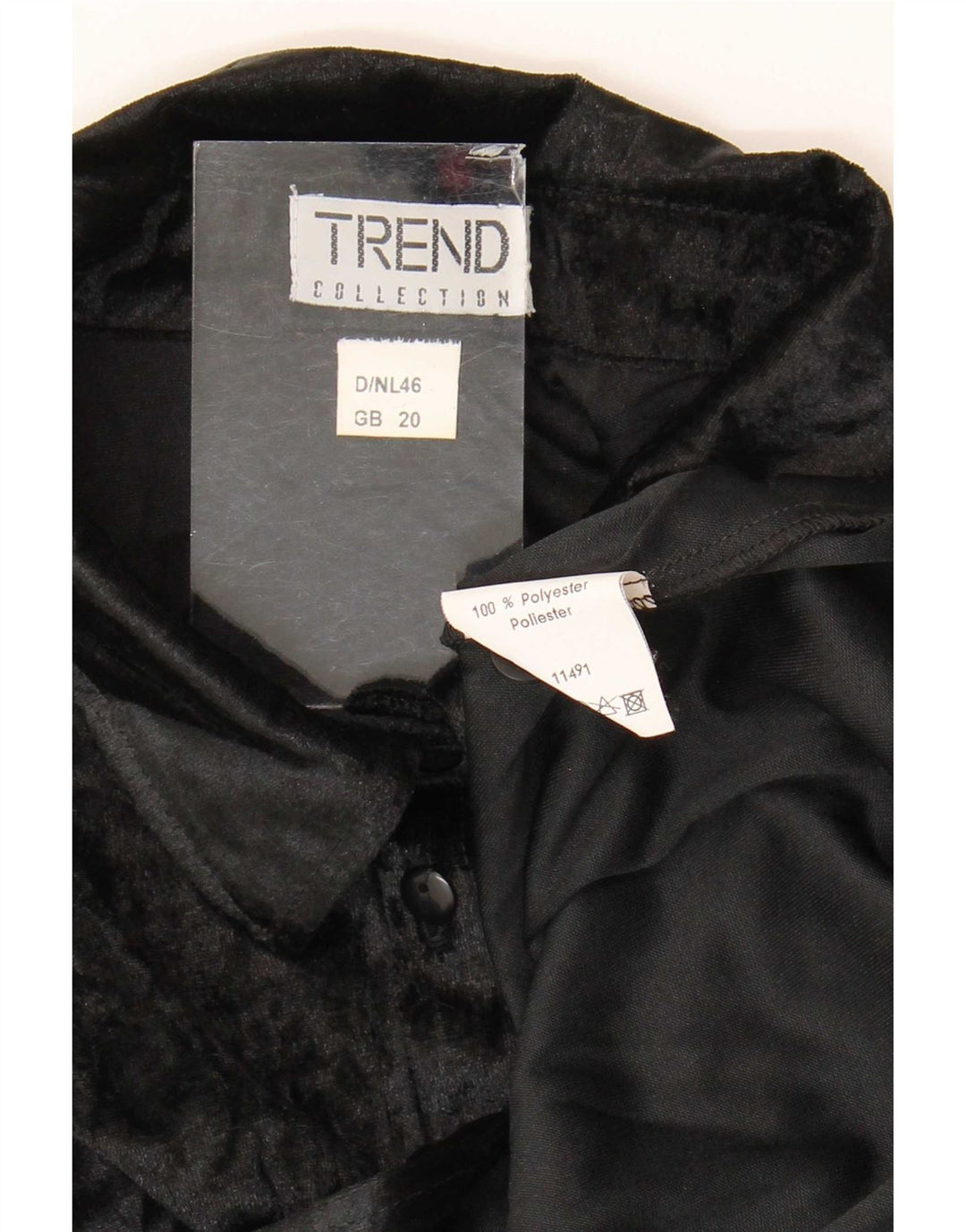 Blusa Camisa Feminina Trend UK 20 2XL Poliéster Preto