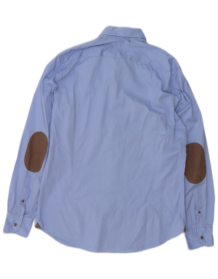 Camisa masculina Massimo Dutti azul médio