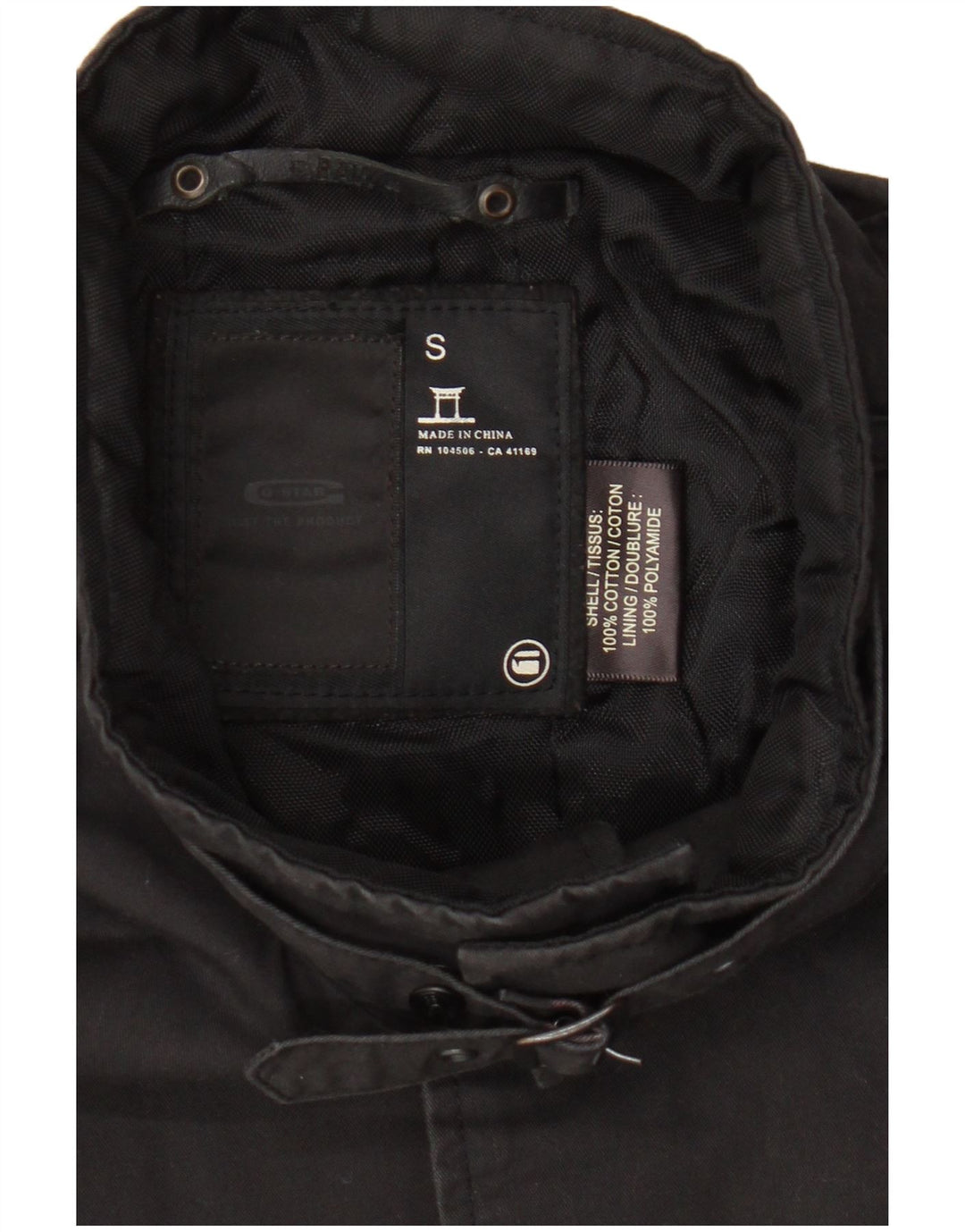 Jaqueta bomber feminina de manga curta G-Star UK 10 algodão preto pequeno