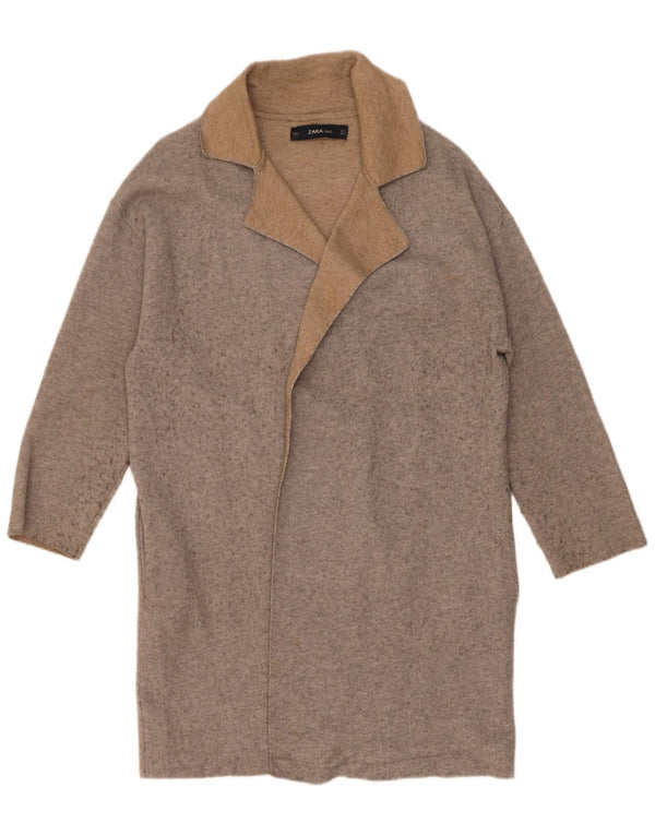Sobretudo feminino Zara Oversized UK 10 pequeno cinza manchado