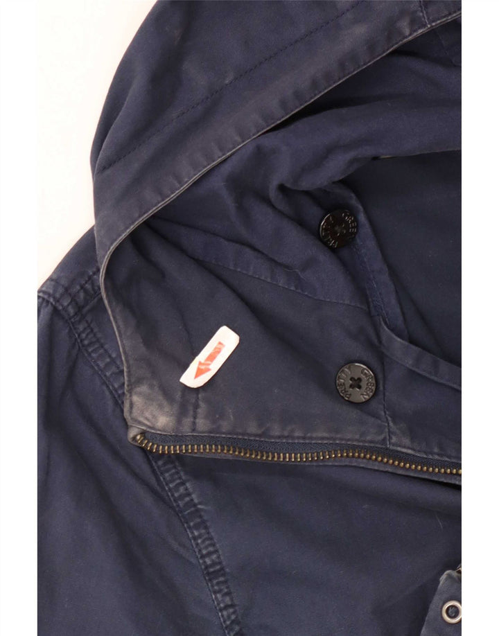 Jaqueta bomber com capuz masculina Pretty Green Reino Unido 38 algodão azul marinho médio