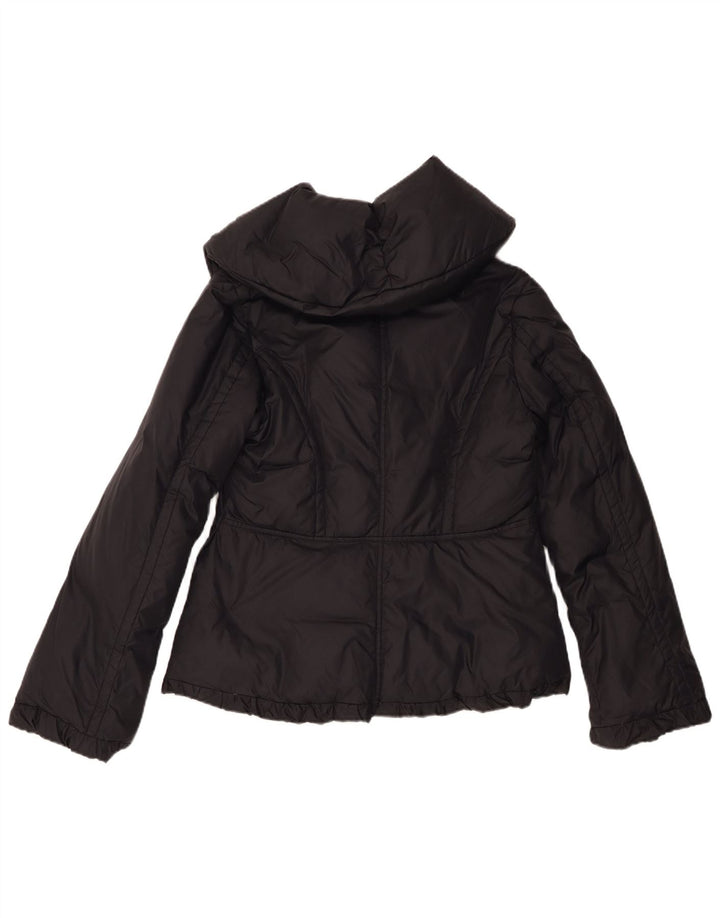 Jaqueta acolchoada feminina Stefanel UK 12 nylon preto médio