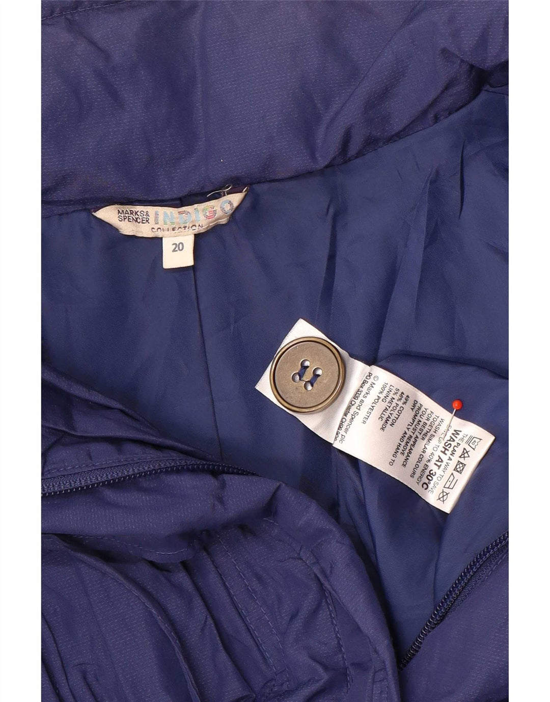 Capa de chuva feminina Marks & Spencer de grandes dimensões UK 20 2XL algodão azul