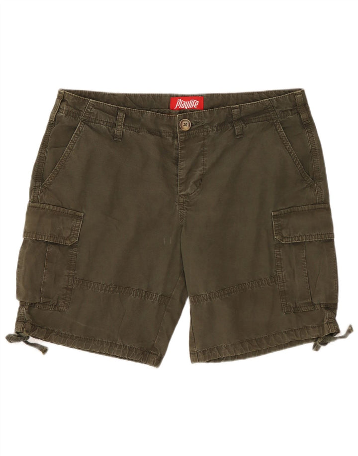 Shorts cargo feminino Playlife IT 44 médio W32 cáqui