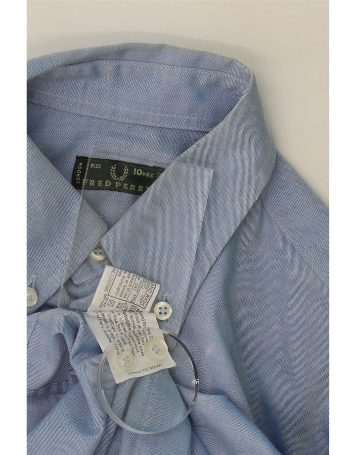 FRED PERRY Boys Shirt 9-10 Years Blue Cotton Vintage Fred Perry and Second-Hand Fred Perry from Messina Hembry 