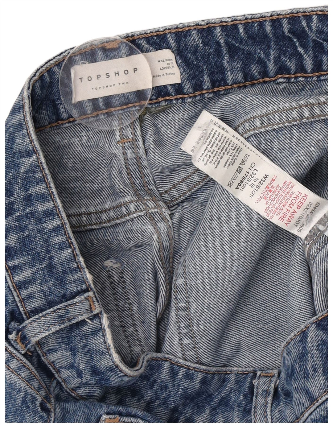 Topshop feminino bootcut jeans W32 L32 algodão azul