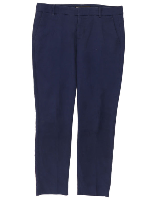 Zara Calça Chino Feminina Slim Médio W28 L28 Azul Marinho