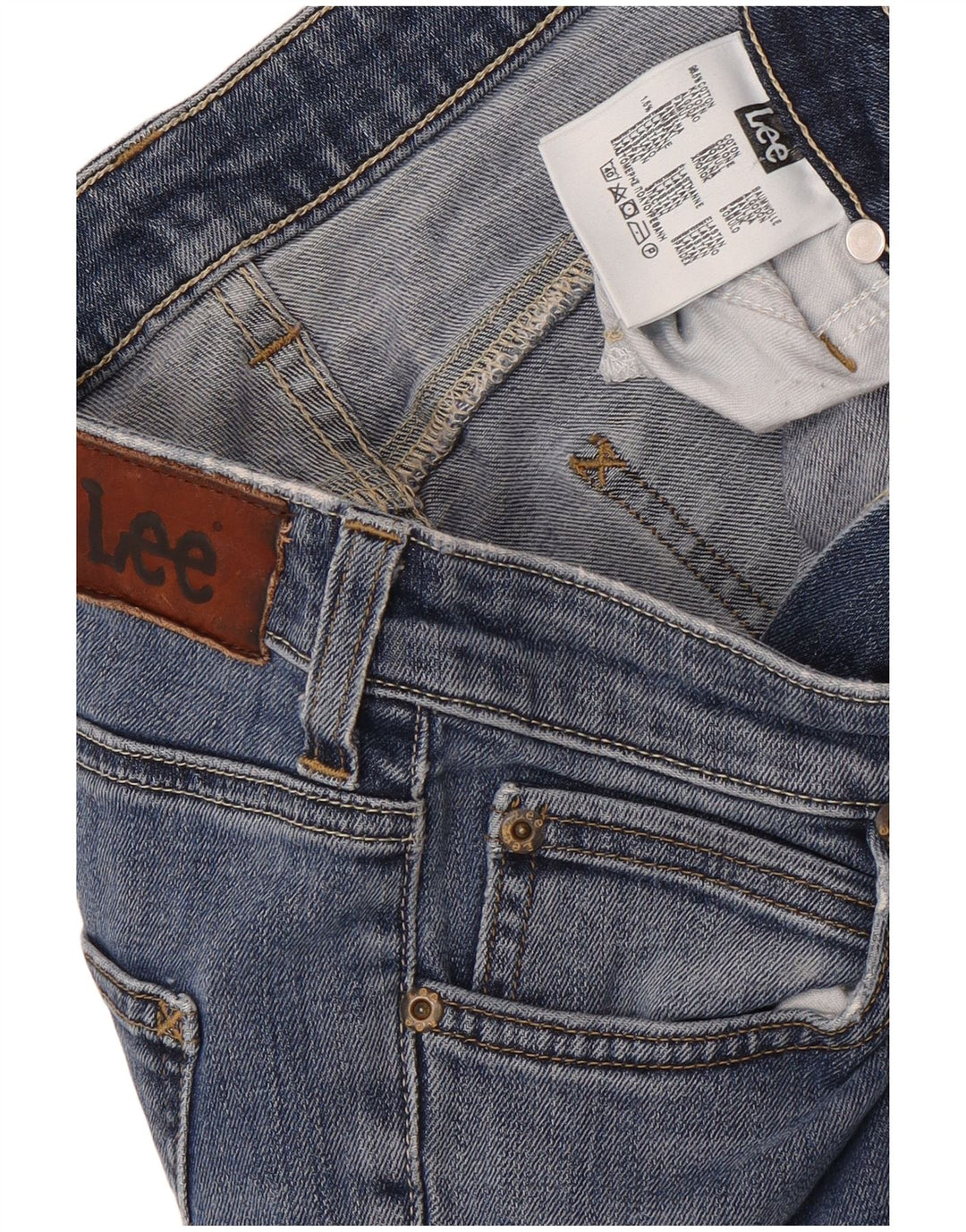Lee Mens Marion Straight Jeans W29 L31 Azul Algodão