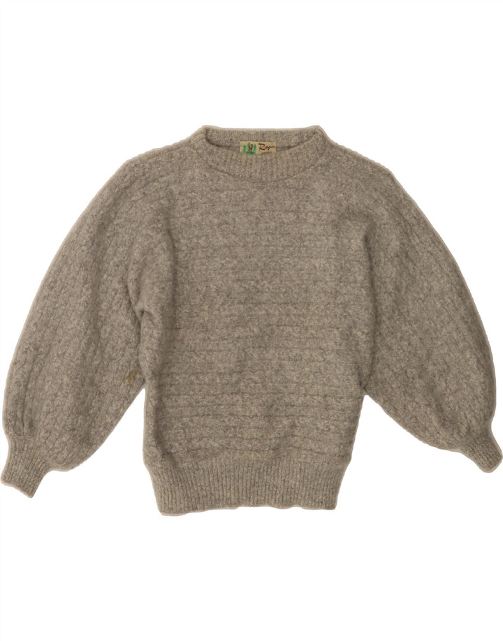 VINTAGE Girls Boat Neck Jumper Sweater 8-9 Years Grey Vintage Vintage and Second-Hand Vintage from Messina Hembry 