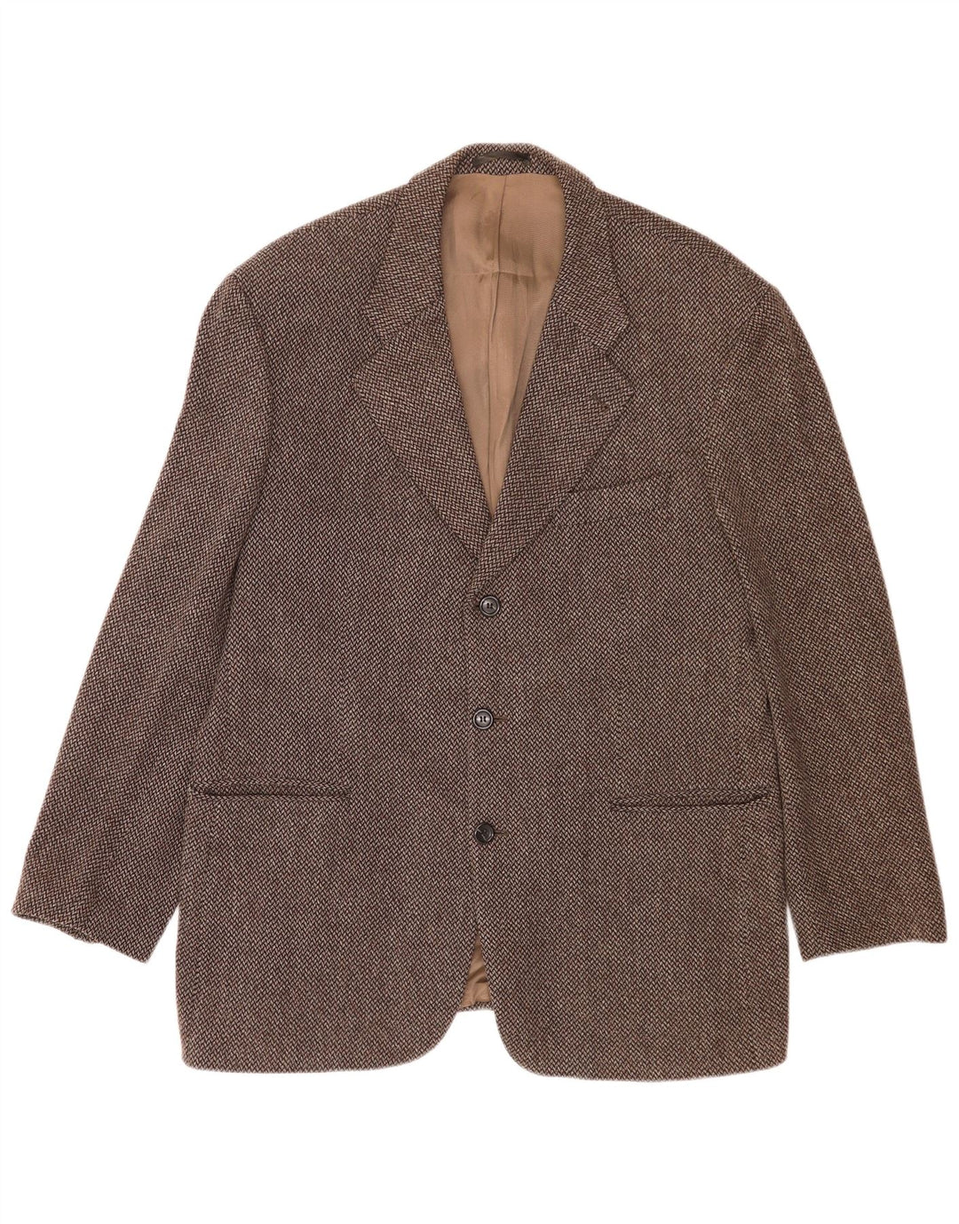 Carlo Barbera Jaqueta blazer masculina de 3 botões IT 54 2XL marrom Houndstooth