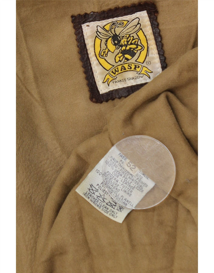 Jaqueta de couro masculina VINTAGE IT 52 XL couro marrom